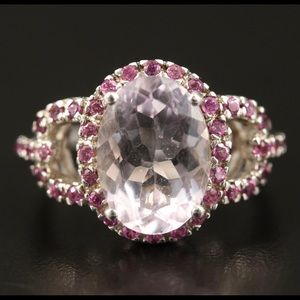 Sterling Sliver Amethyst and Rhodolite Garnet Ring